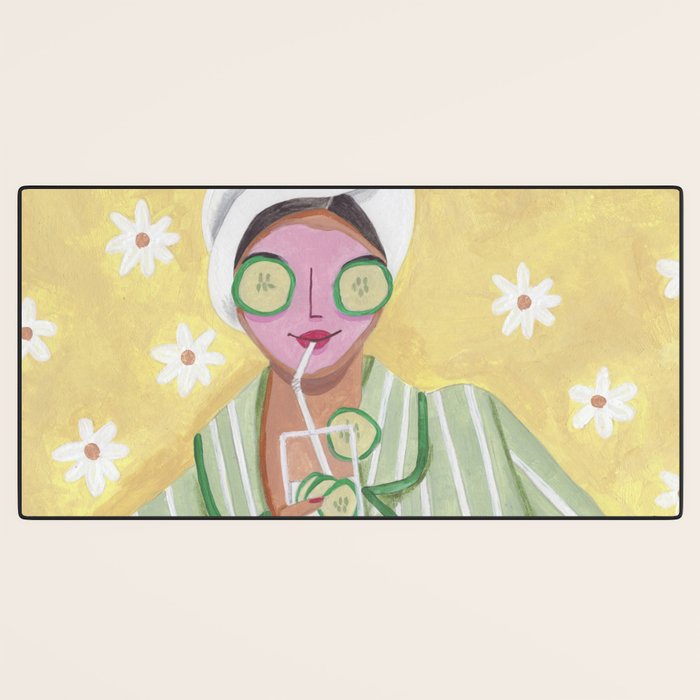 Woman wellness relax time Desk Mat Gallery Image 3