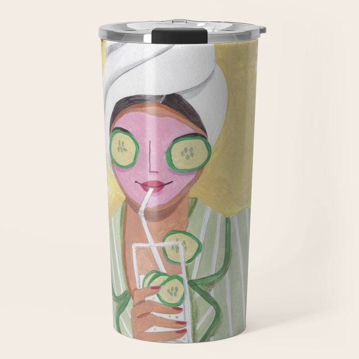 Woman wellness relax time Travel Mug Gallery Image 1