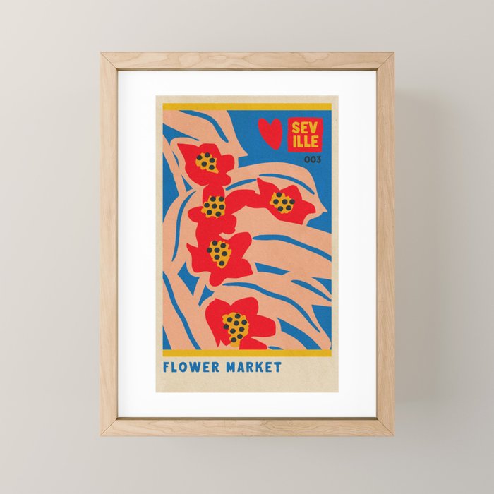 FLOWER MARKET SEVILLE Mini Art Print Gallery Image 1