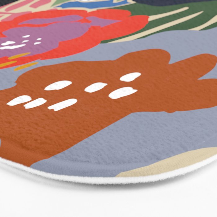 Maximalist floral shapes Bath Mat Gallery Image 3