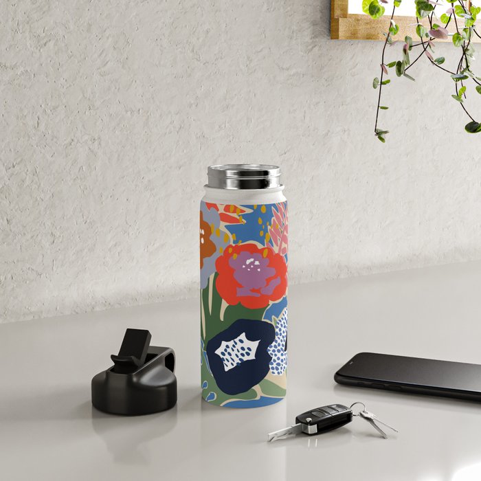 Maximalist floral shapes Water Bottle Gallery Image 4