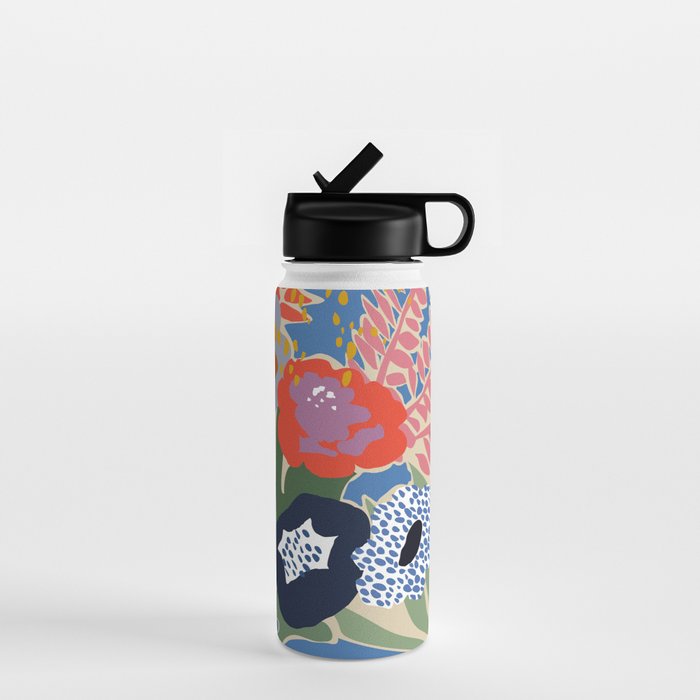 Maximalist floral shapes Water Bottle Gallery Image 1