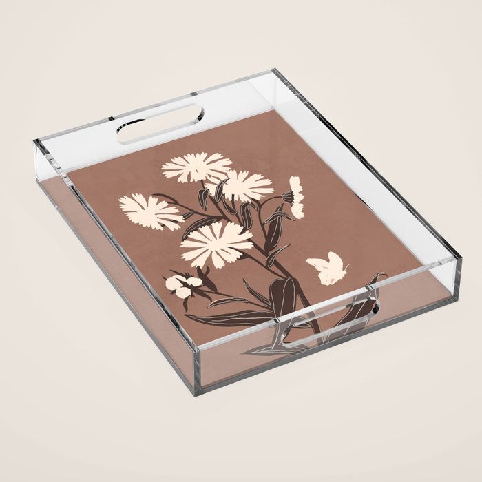 Abstract Flowers 16 Acrylic Tray Gallery Image 1