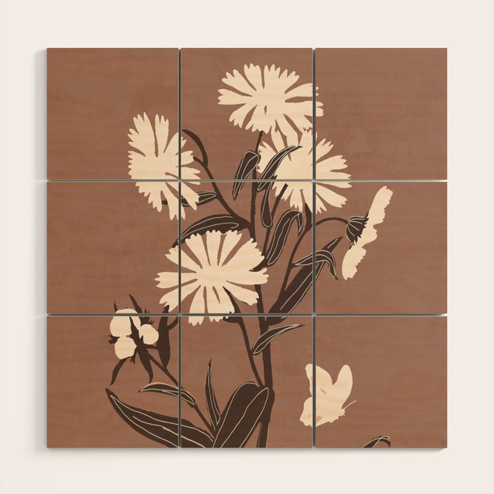 Abstract Flowers 16 Wood Wall Art Gallery Image 1