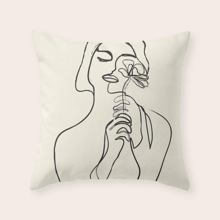Minimalist Abstract Woman I Throw Pillow Gallery Image 6
