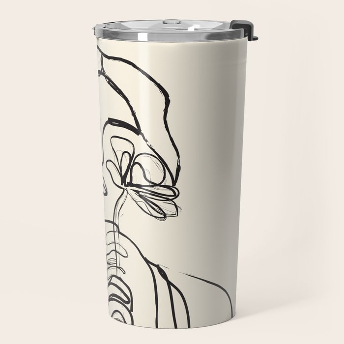 Minimalist Abstract Woman I Travel Mug Gallery Image 2