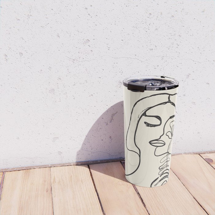 Minimalist Abstract Woman I Travel Mug Gallery Image 4