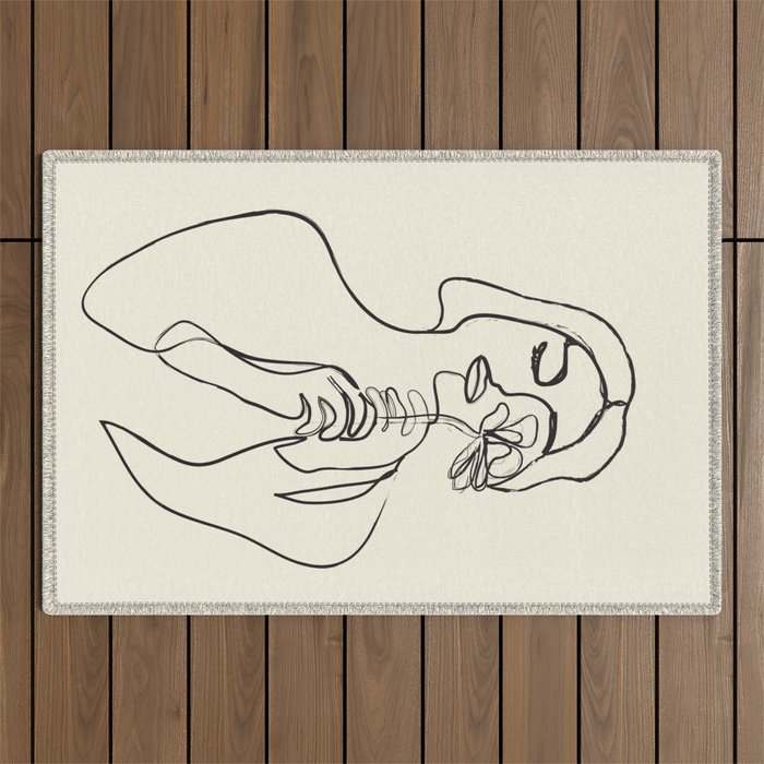 Minimalist Abstract Woman I Outdoor Rug Gallery Image 1