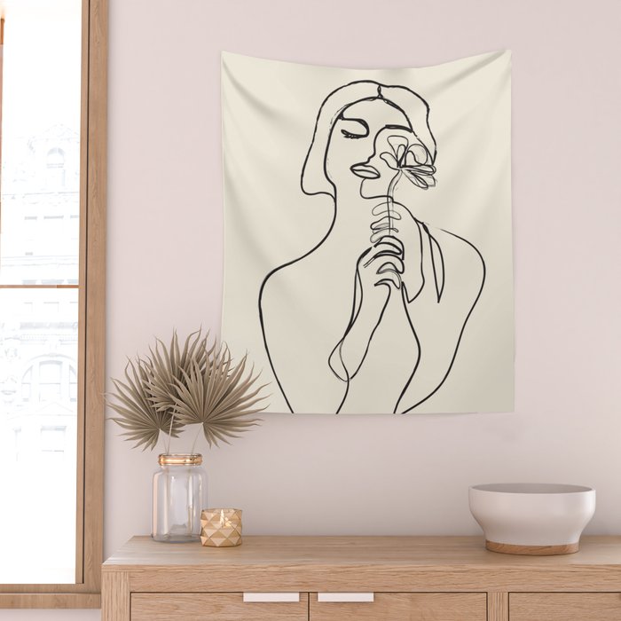 Minimalist Abstract Woman I Wall Tapestry Gallery Image 2