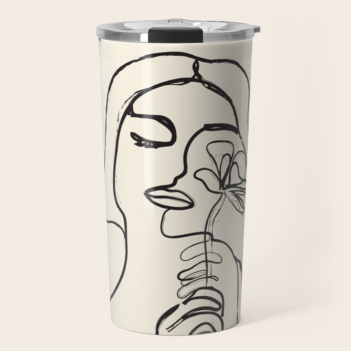 Minimalist Abstract Woman I Travel Mug Gallery Image 1