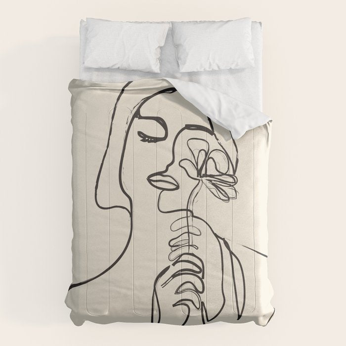 Minimalist Abstract Woman I Comforter Gallery Image 6