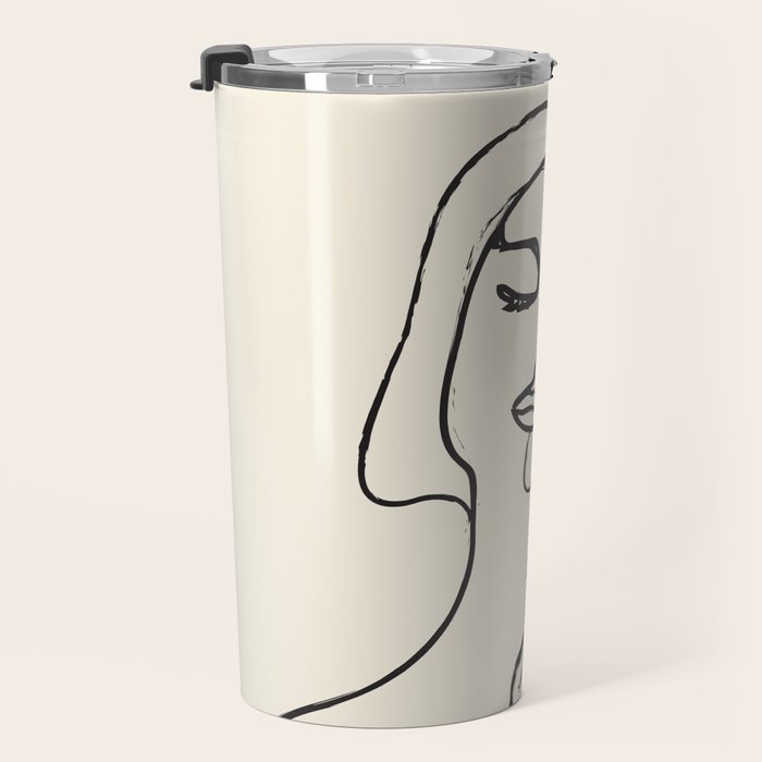 Minimalist Abstract Woman I Travel Mug Gallery Image 3