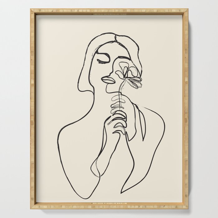 Minimalist Abstract Woman I Serving Tray Gallery Image 1