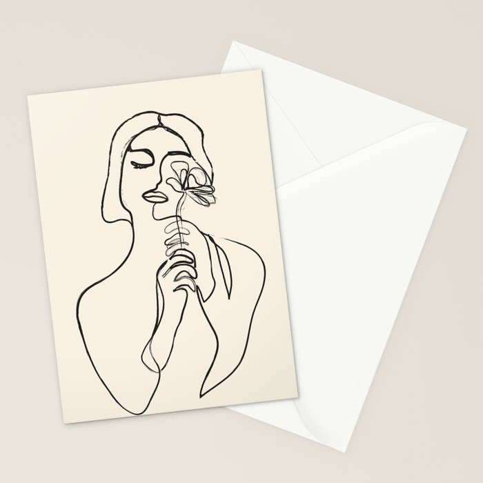 Minimalist Abstract Woman I Stationery Card Gallery Image 2