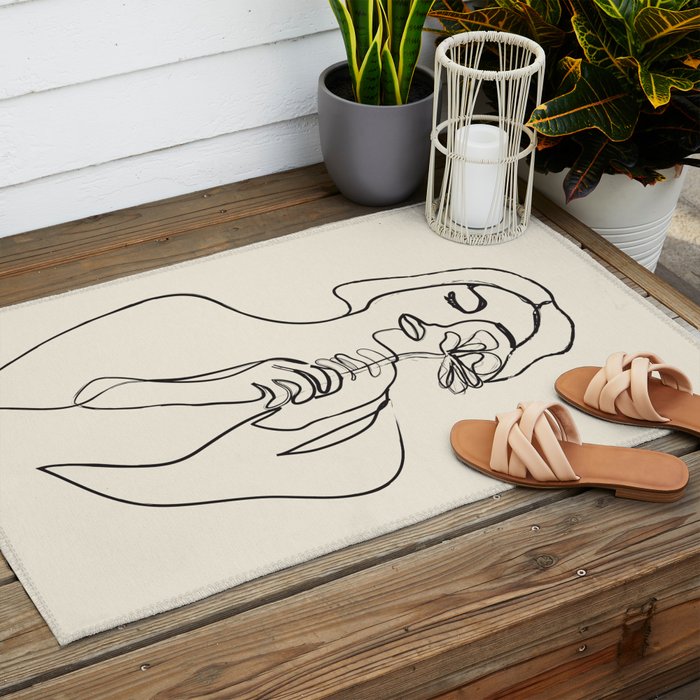 Minimalist Abstract Woman I Outdoor Rug Gallery Image 2