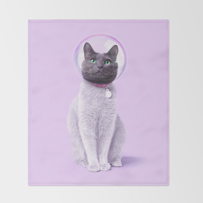 SPACE CAT Throw Blanket Gallery Image 2