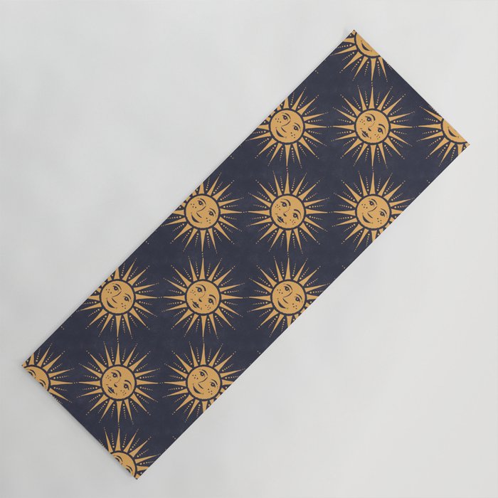 Freckled Suns - blue and gold Yoga Mat Gallery Image 1