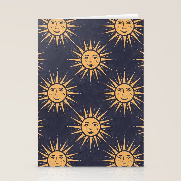 Freckled Suns - blue and gold Stationery Card Gallery Image 1