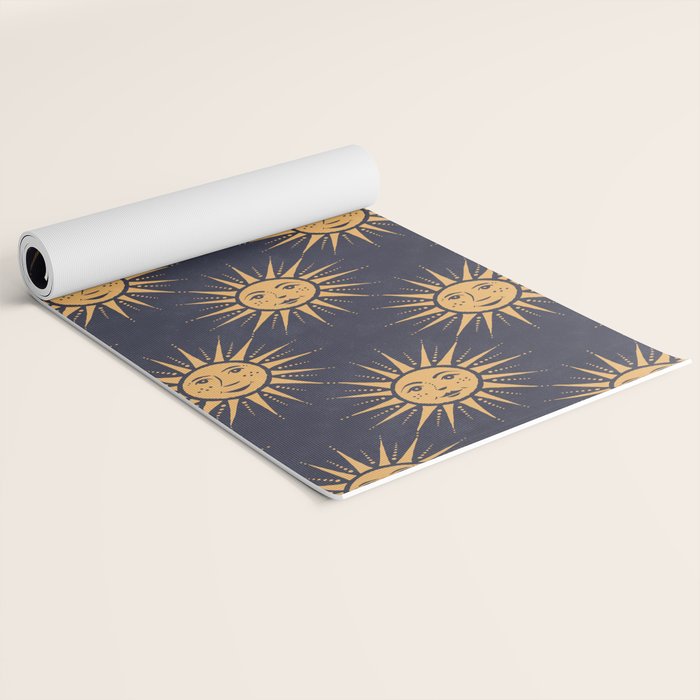 Freckled Suns - blue and gold Yoga Mat Gallery Image 2