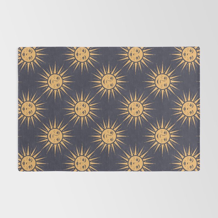 Freckled Suns - blue and gold Rug Gallery Image 2