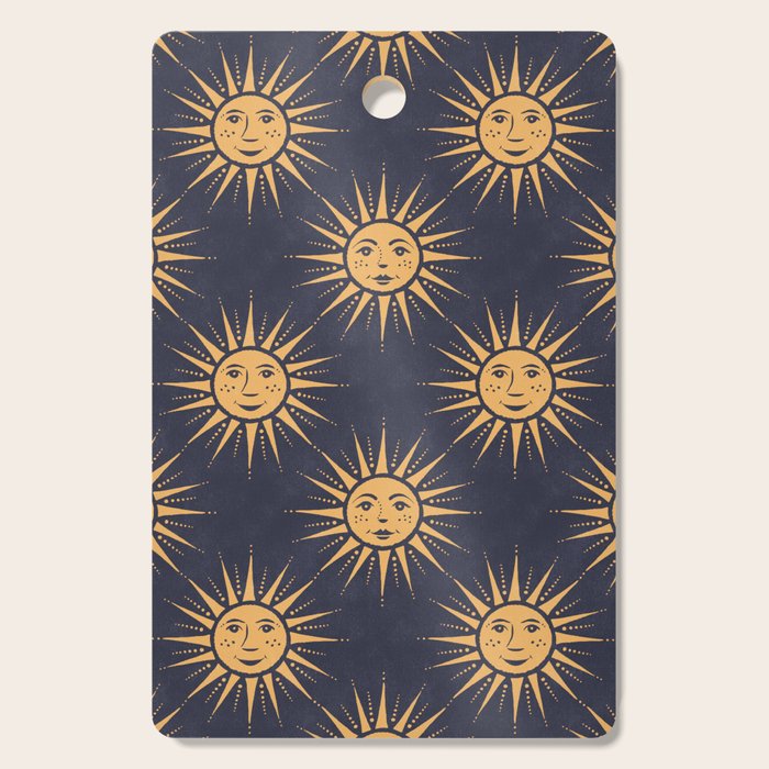 Freckled Suns - blue and gold Cutting Board Gallery Image 1