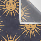 Freckled Suns - blue and gold Wall Tapestry Gallery Image 3
