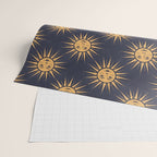 Freckled Suns - blue and gold Wrapping Paper Gallery Image 2