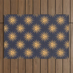 Freckled Suns - blue and gold Outdoor Rug Gallery Image 1