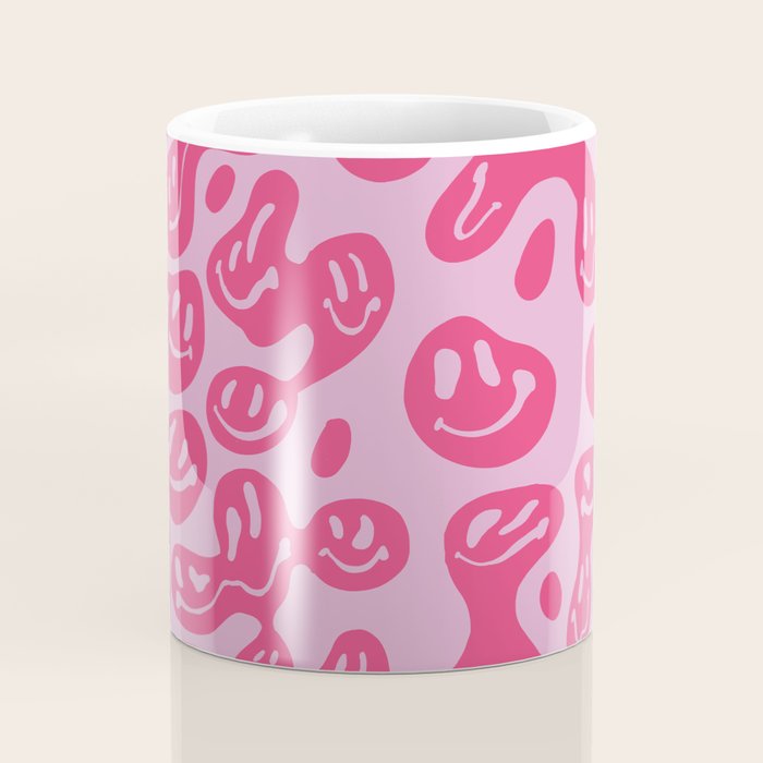 Hot Pink Dripping Smiley Coffee Mug Gallery Image 4
