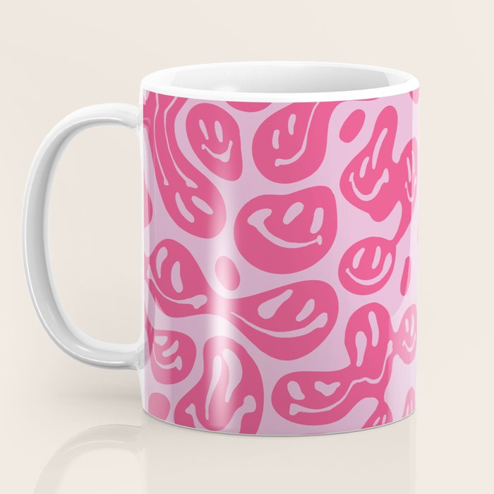 Hot Pink Dripping Smiley Coffee Mug Gallery Image 3