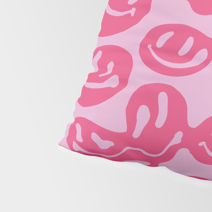Hot Pink Dripping Smiley Pillow Sham Gallery Image 4