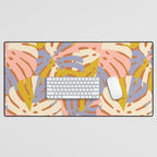 Color Block Monstera Pink + Lavender Desk Mat Gallery Image 1