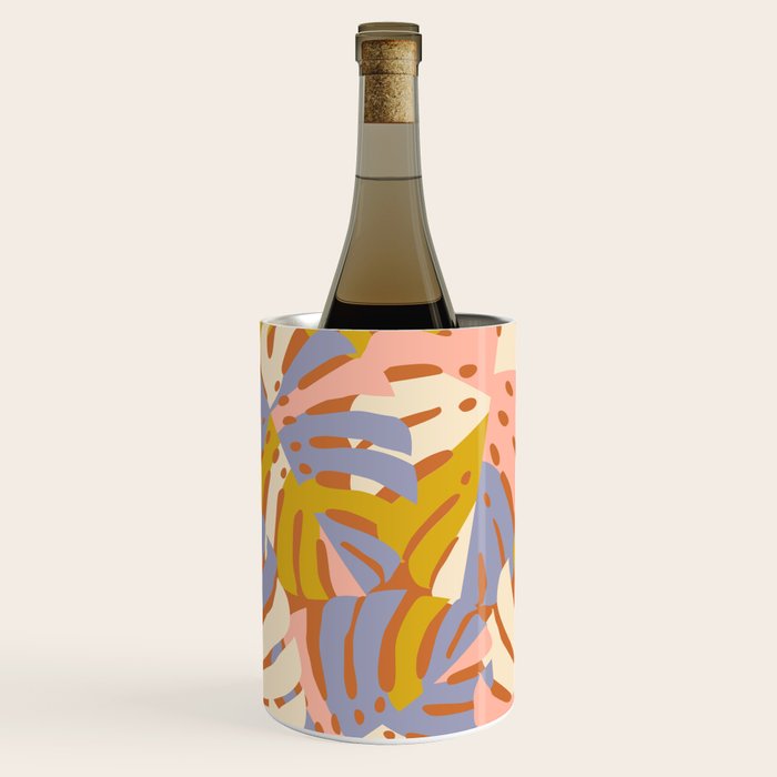 Color Block Monstera Pink + Lavender Wine Chiller Gallery Image 1