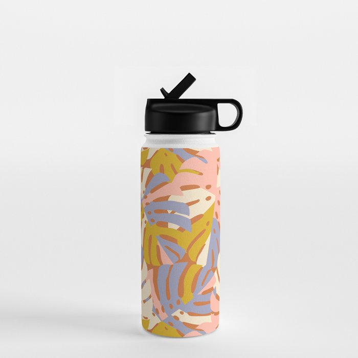 Color Block Monstera Pink + Lavender Water Bottle Gallery Image 1