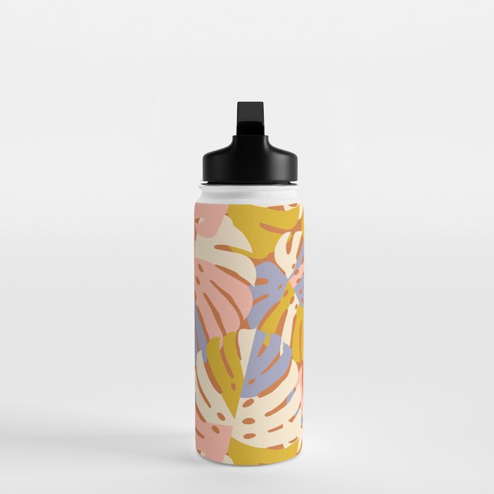 Color Block Monstera Pink + Lavender Water Bottle Gallery Image 3