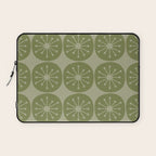 Mid Century Modern Atomic Dots Retro Pattern in Muted Vintage Olive Green Laptop Sleeve Gallery Image 1
