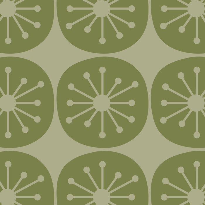 Mid Century Modern Atomic Dots Retro Pattern in Muted Vintage Olive Green Coffee Mug Gallery Image 2