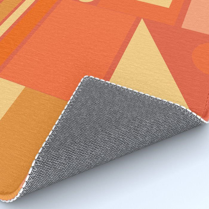 Mid Century Modern Modtastic Geometric Abstract Orange Yellow Rug Gallery Image 4