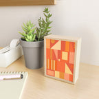 Mid Century Modern Modtastic Geometric Abstract Orange Yellow Mini Art Print Gallery Image 2