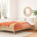 Mid Century Modern Modtastic Geometric Abstract Orange Yellow Duvet Cover Gallery Image 2