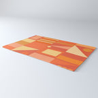 Mid Century Modern Modtastic Geometric Abstract Orange Yellow Rug Gallery Image 3