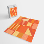 Mid Century Modern Modtastic Geometric Abstract Orange Yellow Jigsaw Puzzle Gallery Image 2