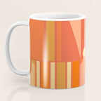 Mid Century Modern Modtastic Geometric Abstract Orange Yellow Coffee Mug Gallery Image 3