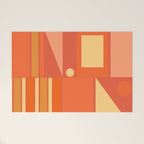 Mid Century Modern Modtastic Geometric Abstract Orange Yellow Welcome Mat Gallery Image 1