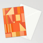 Mid Century Modern Modtastic Geometric Abstract Orange Yellow Stationery Card Gallery Image 2