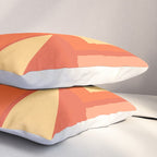 Mid Century Modern Modtastic Geometric Abstract Orange Yellow Pillow Sham Gallery Image 3