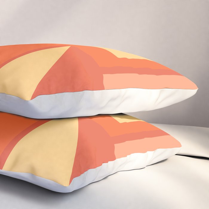 Mid Century Modern Modtastic Geometric Abstract Orange Yellow Pillow Sham Gallery Image 3