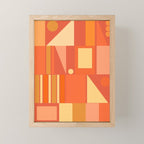 Mid Century Modern Modtastic Geometric Abstract Orange Yellow Mini Art Print Gallery Image 1