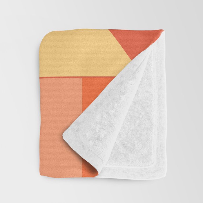 Mid Century Modern Modtastic Geometric Abstract Orange Yellow Throw Blanket Gallery Image 3