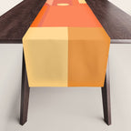Mid Century Modern Modtastic Geometric Abstract Orange Yellow Table Runner Gallery Image 1